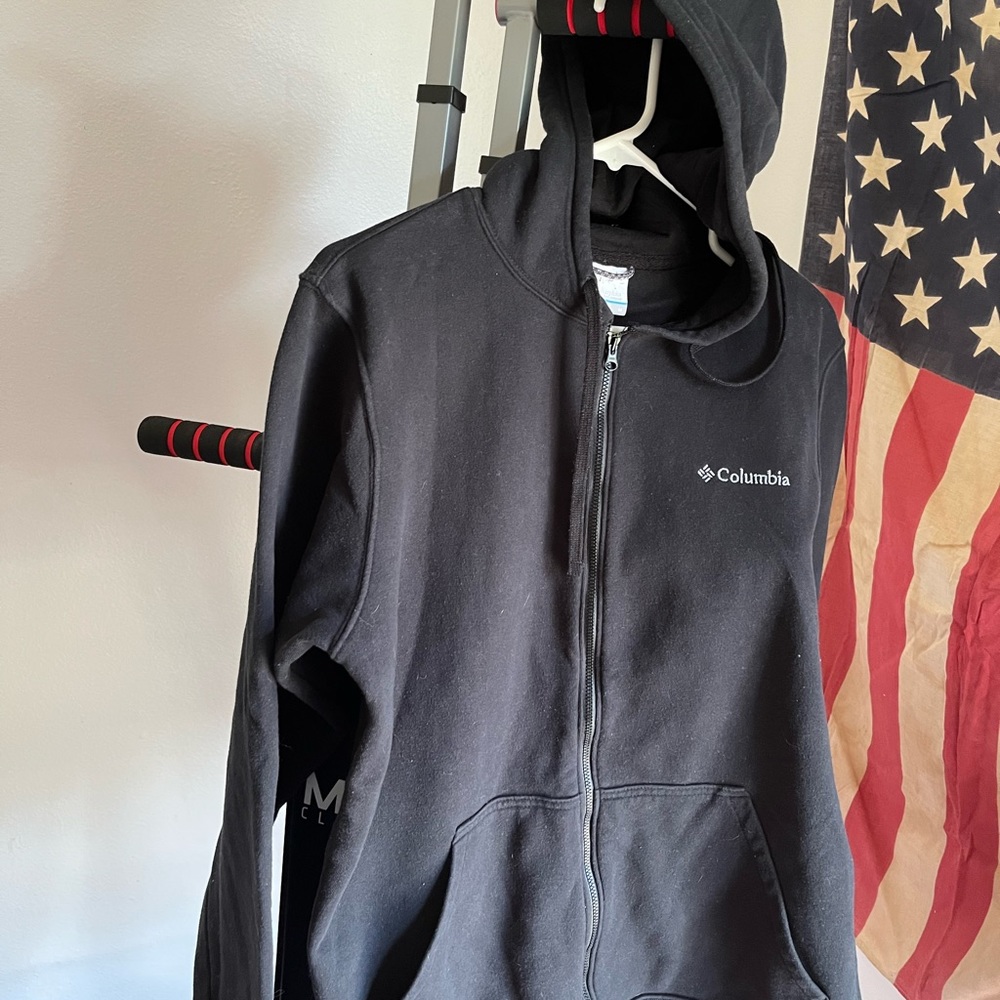 Mens medium black hooded zipup - Picture 4 of 6
